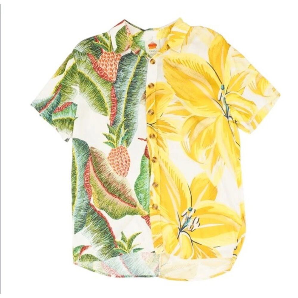 FARM Rio Tropical Short Sleeve Button-Front Shirt Men’s Small